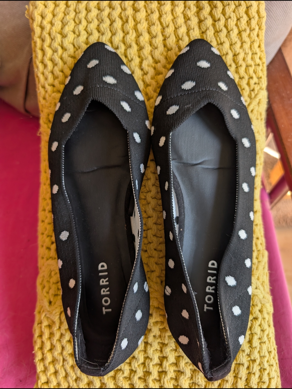 Torrid Black Polka Dot Pointed Toe Flats 8